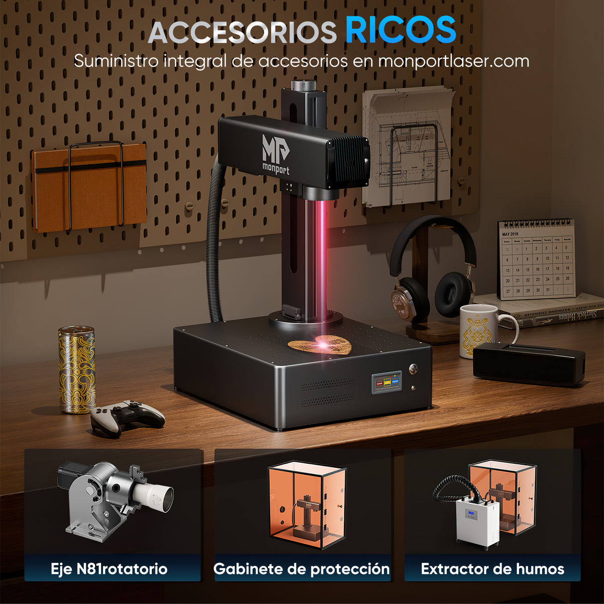 Monport GM 20W Máquina de marcado y grabado láser de fibra integrada